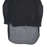 ZARA Womens Blouse Black V-Neck Long Sleeve Viscose S