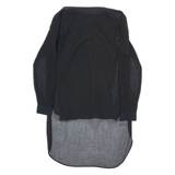 ZARA Womens Blouse Black V-Neck Long Sleeve Viscose S