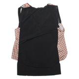 ZARA Womens Printed Vest Black V-Neck Sleeveless Silk Crazy Pattern M