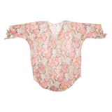 Womens Oversized Blouse Red Long Sleeve Floral M
