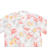 Womens Printed Shirt White V-Neck Floral M