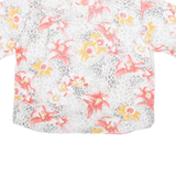 Womens Printed Shirt White V-Neck Floral M