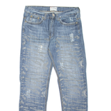 JEANSTAR Mens Jeans Blue Regular Straight Stone Wash W36 L33