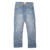 JEANSTAR Mens Jeans Blue Regular Straight Stone Wash W36 L33