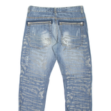 JEANSTAR Mens Jeans Blue Regular Straight Stone Wash W36 L33