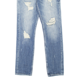 GUESS Distressed Mens Jeans Blue Slim Tapered Stone Wash W30 L32