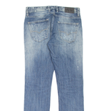 GUESS Distressed Mens Jeans Blue Slim Tapered Stone Wash W30 L32