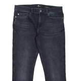 7 FOR ALL MANKIND Paxtyn Mens Jeans Black Regular Tapered Stone Wash W32 L26