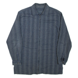 Mens Shirt Blue Check Long Sleeve L