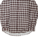 WORLD OF BASIC Mens Flannel Shirt Brown Check Long Sleeve M