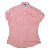 TOMMY HILFIGER Womens Plain Shirt Pink Linen S