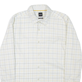 HUGO BOSS Slim Fit Mens Shirt White Check Long Sleeve L