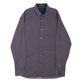 TED BAKER Mens Shirt Blue Geometric Long Sleeve M
