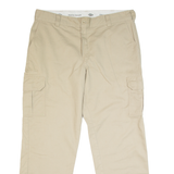 DICKIES Cargo Style Workwear Mens Trousers Beige Regular Straight W38 L31