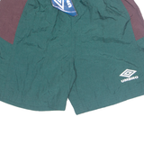 UMBRO Boys Sports Shorts Green Relaxed L W24