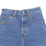 LEVI'S Cut Off Ribcage Premium E Womens Denim Shorts Blue Relaxed XS W25