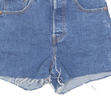 LEVI'S Cut Off Ribcage Premium E Womens Denim Shorts Blue Relaxed XS W25