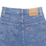 LEVI'S Cut Off Ribcage Premium E Womens Denim Shorts Blue Relaxed XS W25
