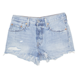 LEVI'S Cut Off 501 Womens Denim Shorts Blue Relaxed XS W28