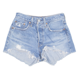 LEVI'S Cut Off 501 Premium E Womens Denim Shorts Blue Relaxed XS W26