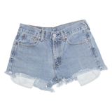 LEVI'S Cut Off 505 Womens Denim Shorts Blue Relaxed S W28