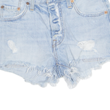 LEVI'S Cut Off 501 Womens Denim Shorts Blue Relaxed XS W25