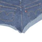 LEVI'S Turn Up 501 Womens Denim Shorts Blue Relaxed L W34