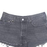 LEVI'S Cut Off 501 Womens Denim Shorts Black Relaxed M W32