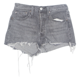 LEVI'S Cut Off 501 Womens Denim Shorts Black Relaxed S W27