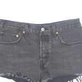 LEVI'S Cut Off 501 Womens Denim Shorts Black Relaxed M W30