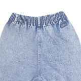 High Waisted Turn Up Womens Denim Shorts Blue Relaxed 90s S W25