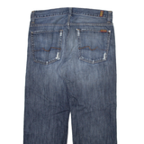 7 FOR ALL MANKIND Womens Jeans Blue Regular Straight Stone Wash W33 L27