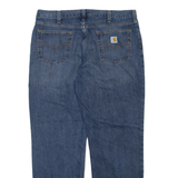 CARHARTT Mens Jeans Blue Relaxed Straight W38 L32