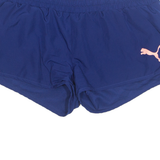 PUMA Mesh Lined Womens Sports Shorts Blue Relaxed UK 14 W33