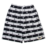 DND CLUB Mens Casual Shorts Black Striped S W26