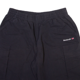 REEBOK Mens Cargo Shorts Black Relaxed L W28