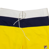 FILA Mens Casual Shorts Yellow Striped M W32