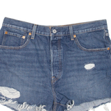 LEVI'S 501 BIG E Womens Denim Shorts Blue L W33
