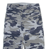 CROSBY Mens Casual Shorts Grey Relaxed Camouflage M W32