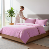 ANYHOUZ Pink Duvet Cover – Ultra Soft Cotton Quilt Comforter for Elegant Bedroom & All-Season Sleep