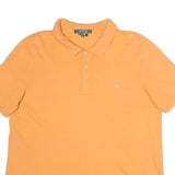 LAUREN RALPH LAUREN Womens Orange Short Sleeve Plain Polo Shirt L Cotton Casual