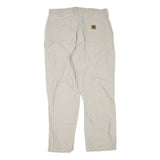 CARHARTT Mens Cotton Blend Beige Regular Straight Trousers W36 L30 Workwear