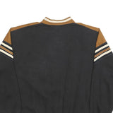 Mens Black & Brown Cotton Blend Collared Sweatshirt L Vintage Style Casual