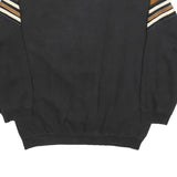 Mens Black & Brown Cotton Blend Collared Sweatshirt L Vintage Style Casual