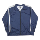 NIKE Mens Blue & White Lightweight Nylon Track Jacket XL Zip Athletic Sportswear