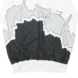CARLO MAGGIO Mens White & Grey Black Abstract Pattern V-Neck S Sleeveless