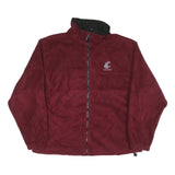 LANDWAY Mens Maroon Jacket L Polyester Blend Plain Zip Outdoor Casual