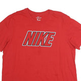 NIKE Mens Red Graphic T-Shirt XL Short Sleeve Crew Neck Cotton Logo