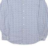 NAUTICA Mens Blue & White Striped Shirt L Cotton Blend Casual Summer Classic