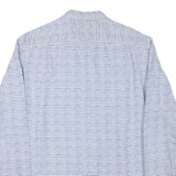 NAUTICA Mens Blue & White Striped Shirt L Cotton Blend Casual Summer Classic